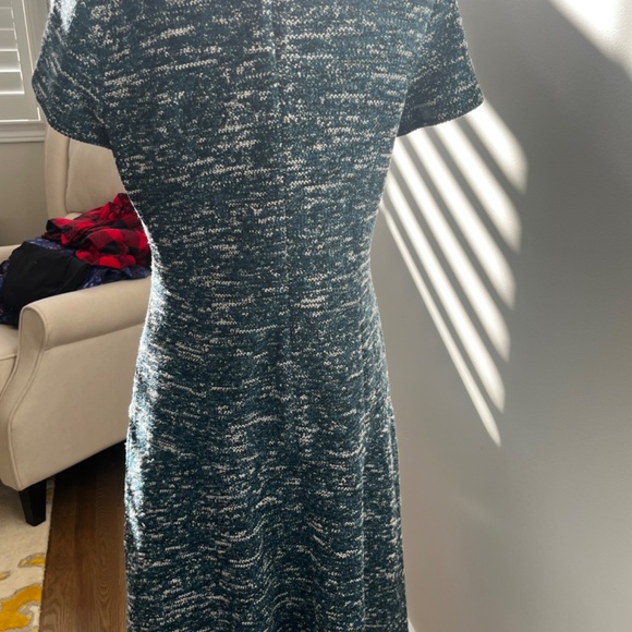 Talbots black/teal/white tweed dress - Picture 3 of 5